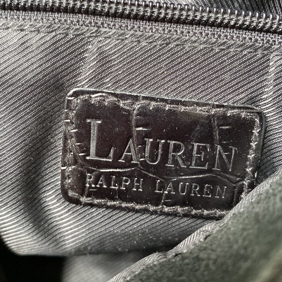 Vintage Lauren Ralph Lauren Suede Crocodile Leather Black Mini Purse Y2K - Picture 6 of 6